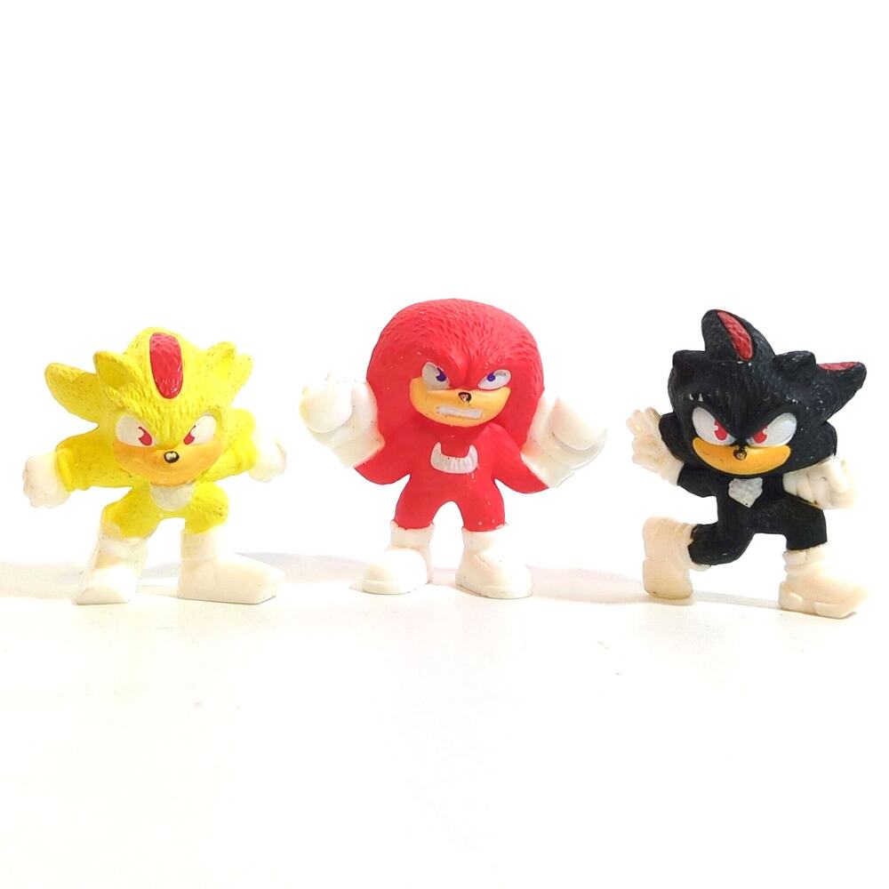 Lot 3 Sonic The Hedgehog 3 Happy Meal Toys Shadow Knuckles Super Sonic Loose